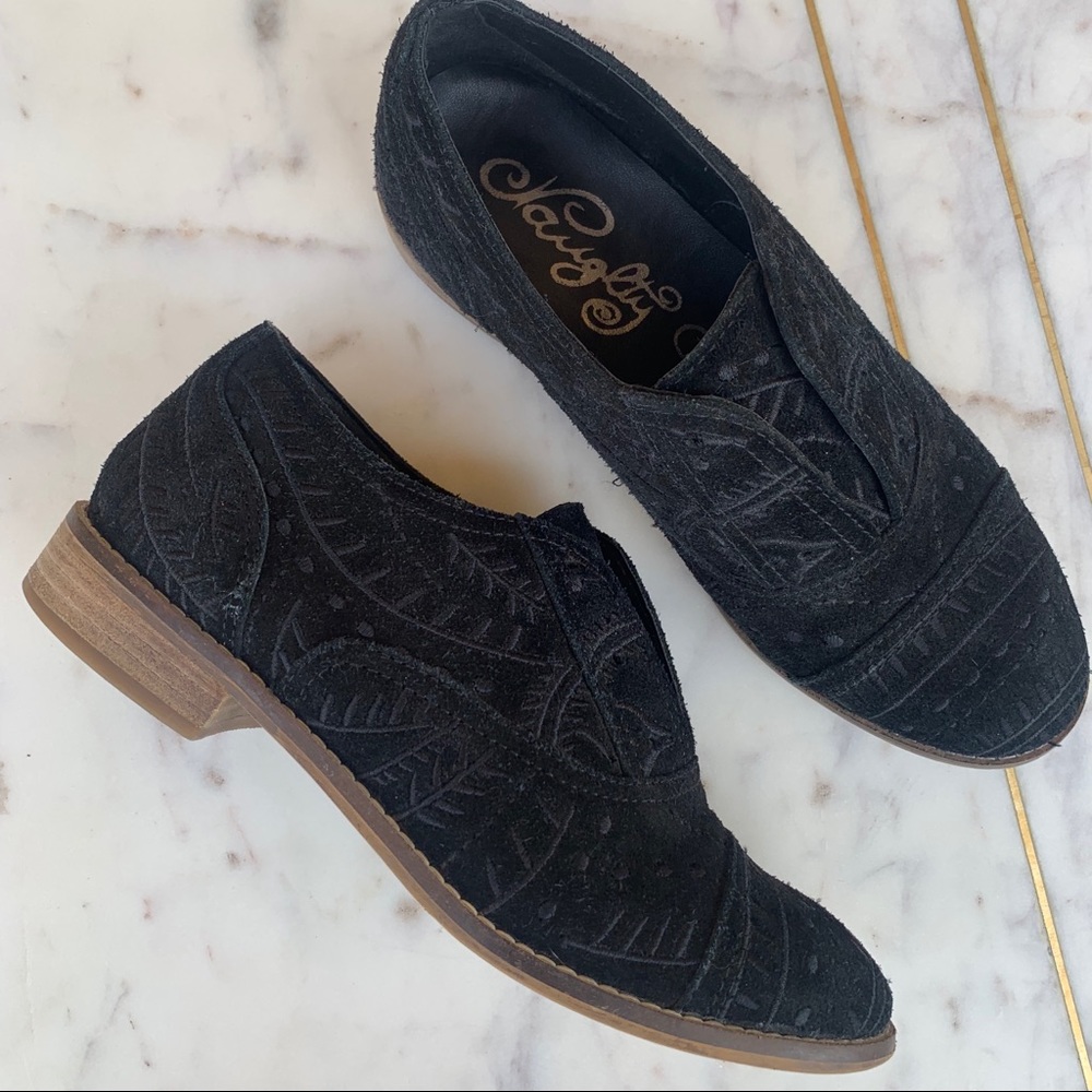 Naughty Monkey Black Slip Knot Oxford Loafers